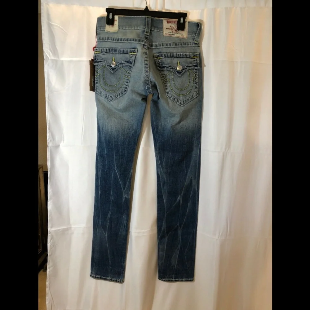 NEW True‎ Religion Skinny Flap Nat Big T Yellow Jeans [ SZ 29 ]